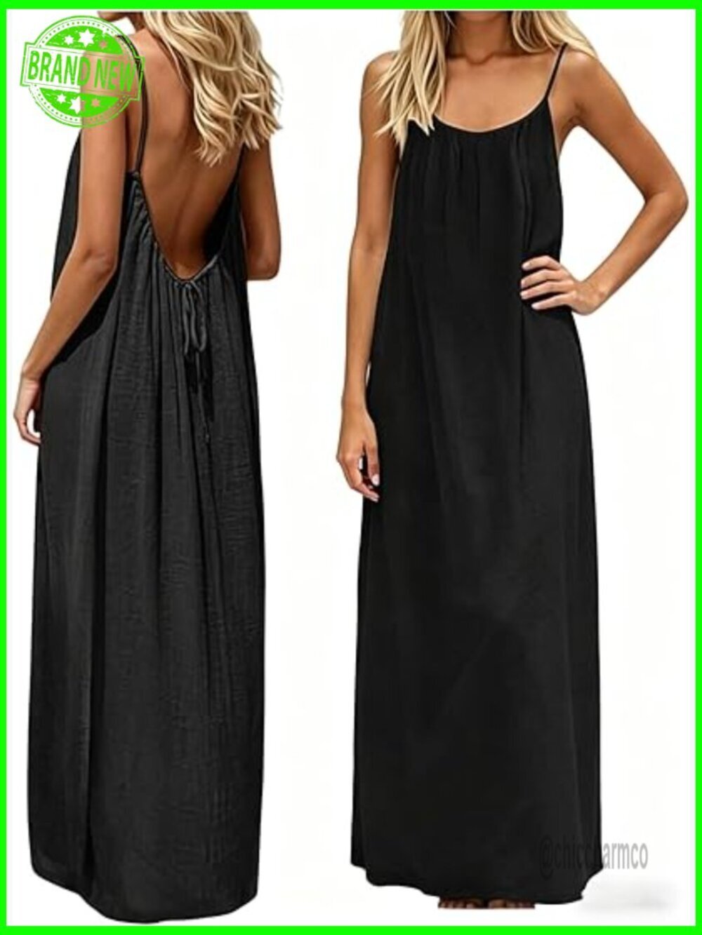 Sleeveless Backless Cami Sundress Summer Vacation House Dress